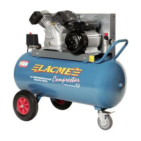Lacme - Compresseur à Courroie 4CV Monophasé 20m3/h Cuve 100L - 20V100M 1 Lacme - Compresseur à Courroie 4CV Monophasé 20m3/h Cuve 100L - 20V100M