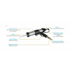 Lacme - Pistolet à Extruder Pneumatique Pro 2en1 310 Et 400 Ml -Lacme Soldes Boutique 11510501 3